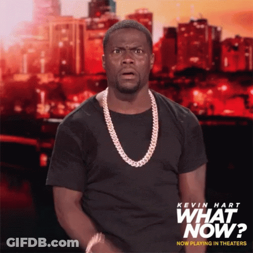 A Poster For Kevin Hart 'S What Now Shows A Man Wearing A Necklace GIF