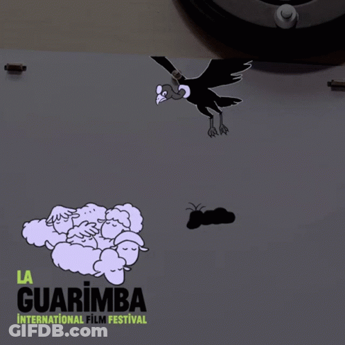 A Poster For La Guarimba International Film Festival Shows A Vulture And Sheep GIF