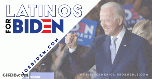 Latinos For Biden Poster With Fist Bump GIF