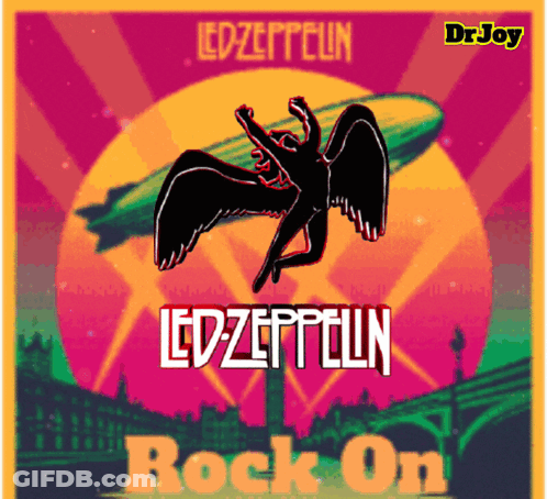 A Poster For Led Zeppelin Rock On GIF