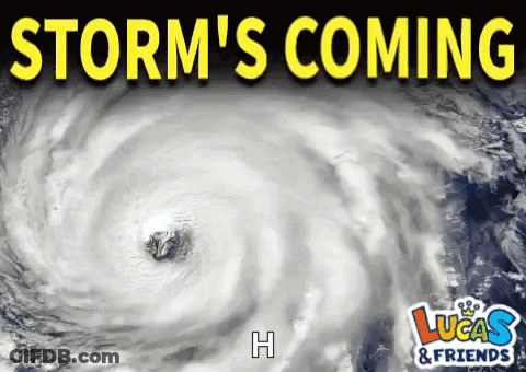 A Poster For Lucas & Friends Shows A Hurricane GIF