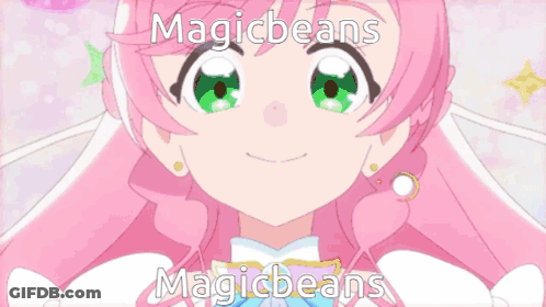 A Poster For Magicbeans Prism With A Pink Haired Girl GIF