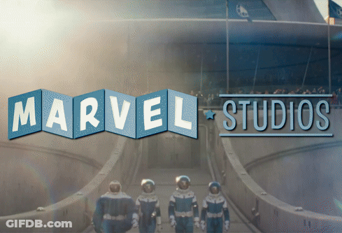 A Poster For Marvel Studios Shows Astronauts Walking Down A Tunnel GIF
