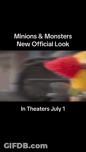 A Poster For Minions And Monsters Shows A Clown With A Red Nose GIF