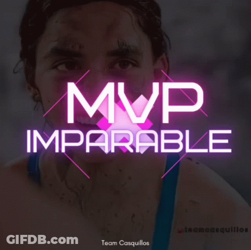 A Poster For Mvp Imparable Team Casquillos With A Woman In The Background GIF