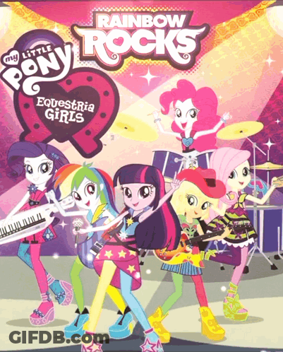 A Poster For My Little Pony Rainbow Rocks GIF