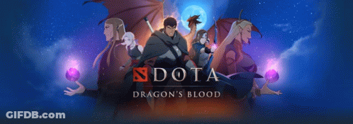A Poster For N Dota Dragon 'S Blood Shows A Group Of Characters GIF