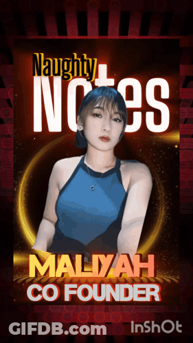 A Poster For Naughty Notes Features A Woman In A Blue Top GIF