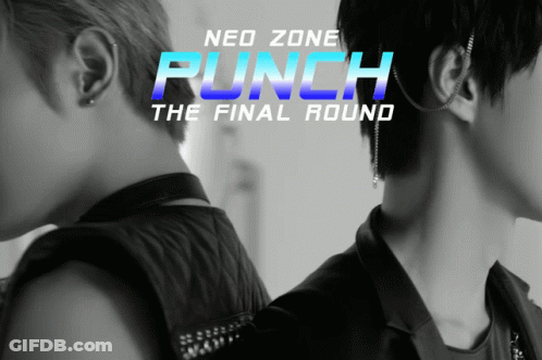 A Poster For Neo Zone Punch The Final Round Features Two Men GIF