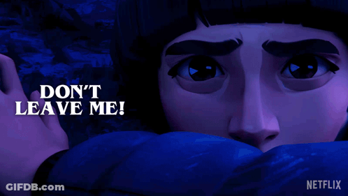 A Poster For Netflix Shows A Child 'S Face And The Words " Don 'T Leave Me " GIF