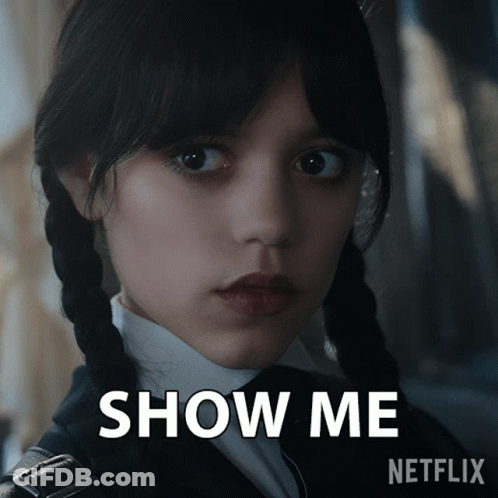 A Poster For Netflix Shows A Girl With Pigtails And The Words Show Me GIF