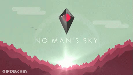 A Poster For No Man 'S Sky Shows A Landscape Of Mountains GIF