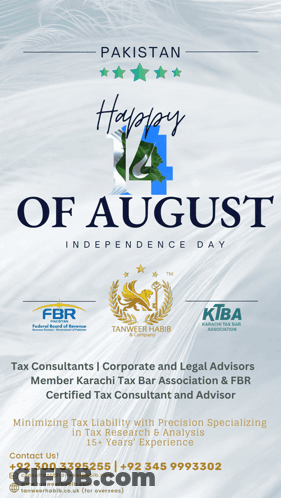 A Poster For Pakistan Independence Day Which Says Happy Of August GIF