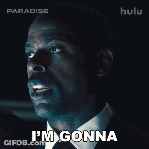 A Poster For Paradise Shows A Man In A Suit And Tie Saying Take Her Down GIF