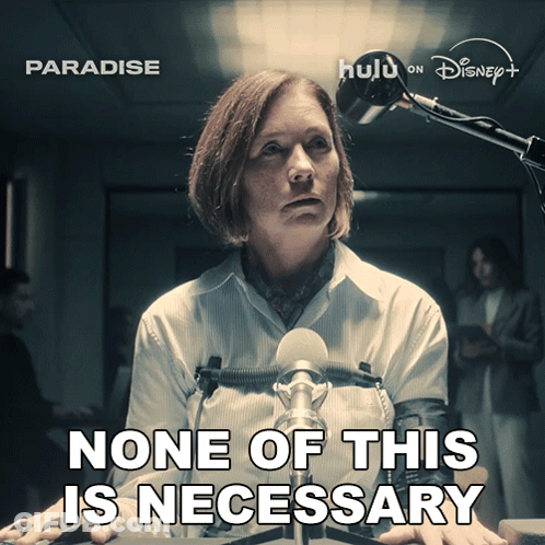 A Poster For Paradise Shows A Woman Speaking Into A Microphone GIF