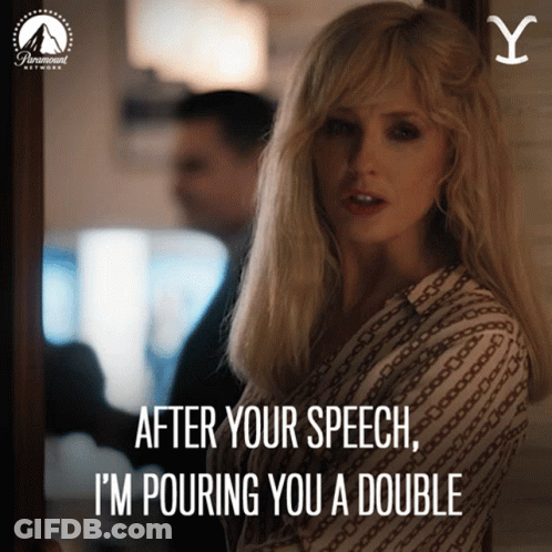 A Poster For Paramount Network Shows A Woman And Says After Your Speech I M Pouring You A Double GIF
