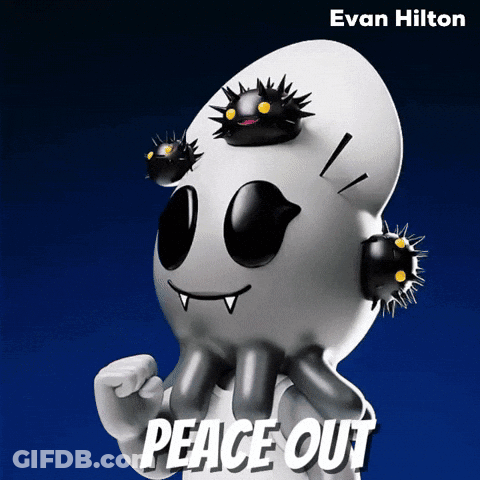 Peace Out Poster By Evan Hilton With Cartoon GIF