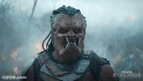 A Poster For Predator Badlands Shows A Monster GIF