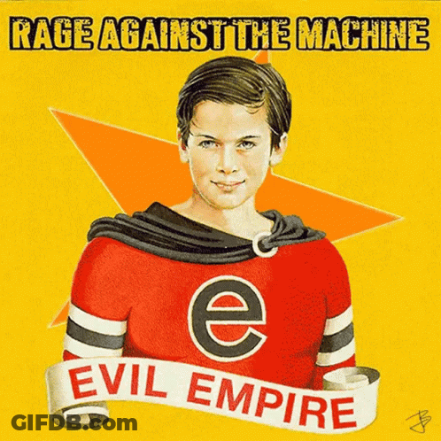 A Poster For Rage Against The Machine Shows A Young Boy GIF