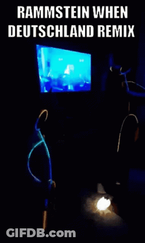 A Poster For Rammstein When Deutschland Remix With Glowing Stick Figures GIF