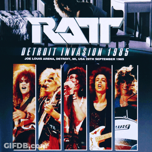 Rat Detroit Invasion 1985 Band On Stage Poster GIF