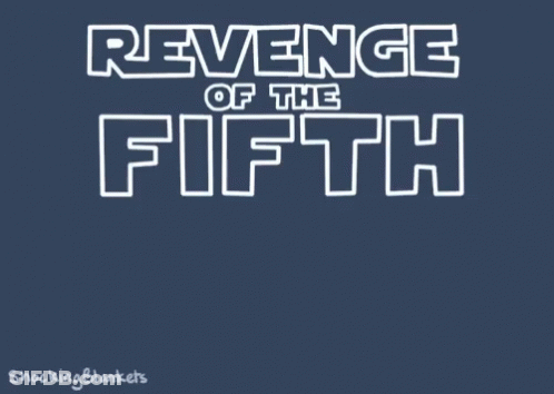A Poster For Revenge Of The Fifth With A Death Star GIF