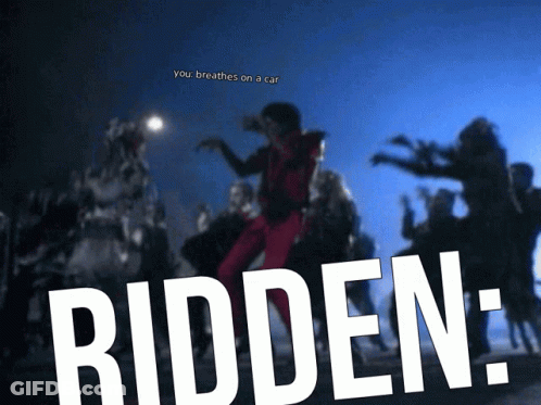 A Poster For Ridden With A Blurred Image Of A Man Dancing GIF