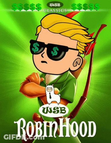 A Poster For Robin Hood Shows A Man Wearing Sunglasses And A Bow And Arrow GIF