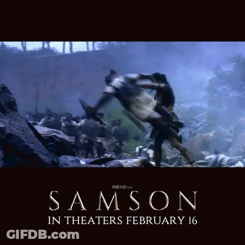A Poster For Samson In Theaters On February 16Th GIF