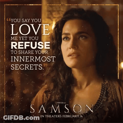 A Poster For Samson Shows A Woman With A Quote About Love GIF