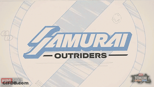 A Poster For Samurai Outriders Shows Ghost Rider And Deadpool On It GIF
