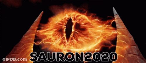 A Poster For Sauron2020 With A Fire Eye GIF