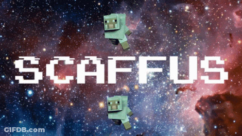 A Poster For Scaffus With A Galaxy Background GIF