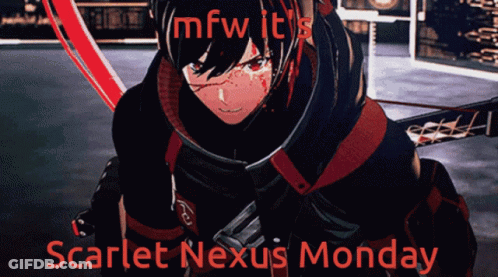 A Poster For Scarlet Nexus Monday Shows A Character GIF
