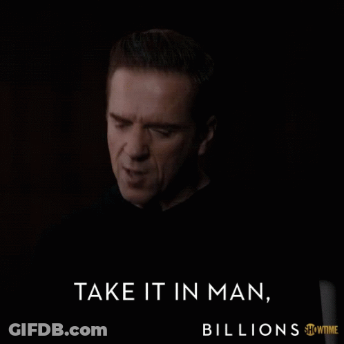 A Poster For Showtime 'S Billions Shows A Man In A Dark Room GIF