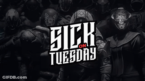 A Poster For Sick On Tuesday Shows A Group Of People GIF
