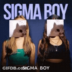 A Poster For Sigma Boy With Two Women And A Cat GIF