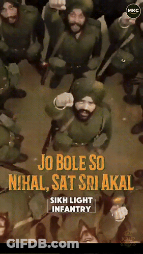 A Poster For Sikh Light Infantry Showing Soldiers GIF