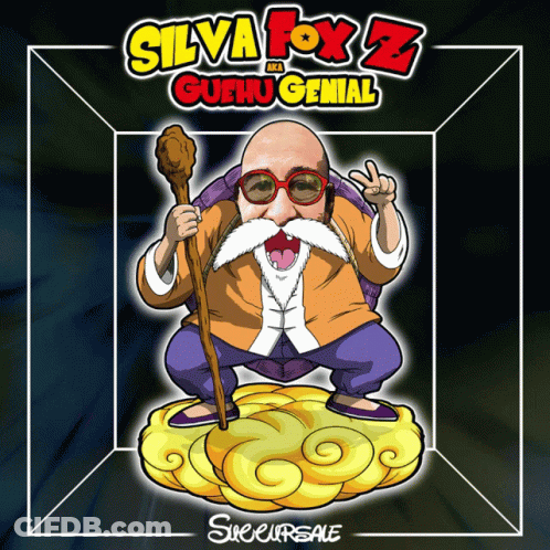 A Poster For Silva Fox And Cuchu Genial Shows A Bald Man With A Cane GIF