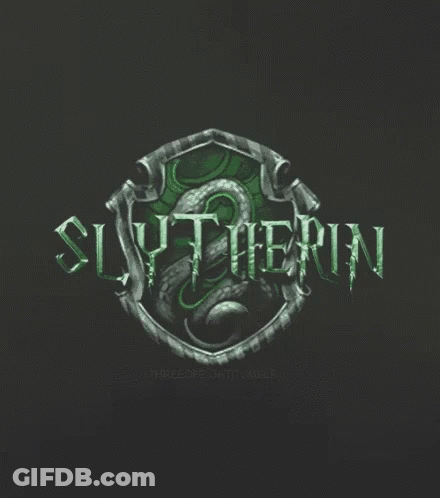 A Poster For Slytherin With A Snake And Smoke Coming Out Of It GIF