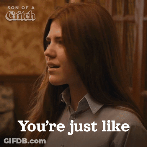 A Poster For Son Of A Glitch Shows A Woman With Long Red Hair GIF