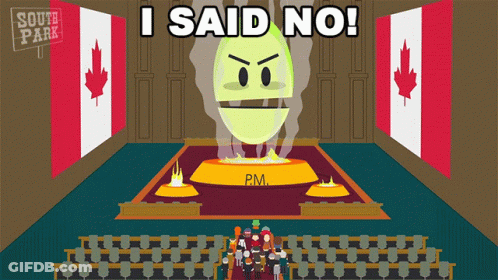 A Poster For South Park Shows A Group Of People In Front Of A Glowing Face That Says I Said No GIF