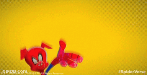 A Poster For Spider-Ham Shows A Cartoon Character Pointing GIF