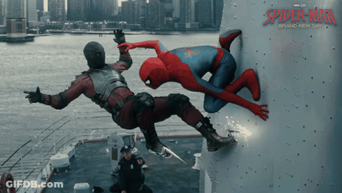 A Poster For Spider-Man Brand New York GIF