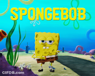 A Poster For Spongebob With A Cartoon Character GIF