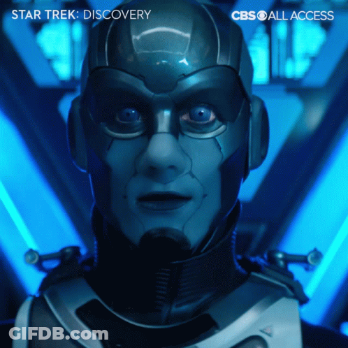 A Poster For Star Trek Discovery With A Robot GIF