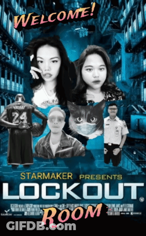 A Poster For Starmaker Presents Lockout Room With A Collage Of People GIF