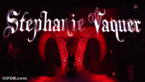 A Poster For Stephanie Vaquer Shows A Woman Walking Through A Dark Tunnel GIF