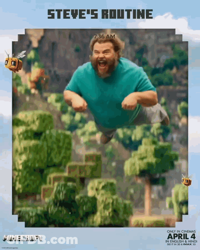 A Poster For Steve 'S Routine Shows A Man Flying In The Air GIF