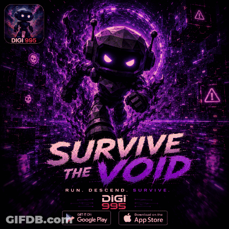A Poster For Survive The Void Shows A Robot GIF
